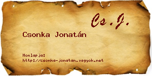 Csonka Jonatán névjegykártya